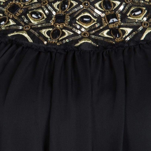 Alice + Olivia Black Embellished Neck Detail Sleeveless Silk Trapeze Dress - Picture 11 of 11